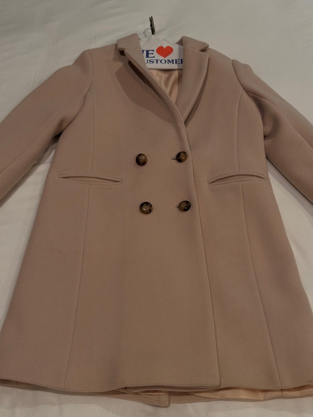 Sezane Womens Johnson Coat - Size 38 (US 6) Wool-Blend Coat in Beige